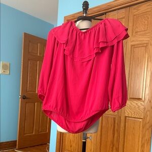 Michael Kors Fuchsia Ruffled Blouse
